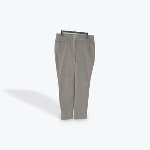 Chico's Gray Gold Floral Print Straight Leg Pants Women's‎ Size 1.5 us 10